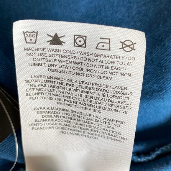 Hurley Nochella Wash Biker Tank Top Women M Teal Blue Tropical Crop Raw Hem NWT - Picture 9 of 10